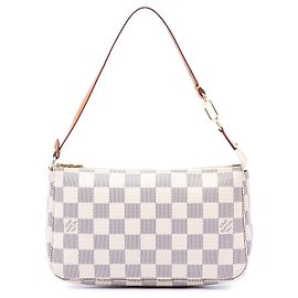Bolso de hombro Louis Vuitton Damier Azur Pochette Accessoires Blanco Blanco