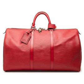 Bolso de viaje Louis Vuitton Epi Keepall 50 rojo Roja