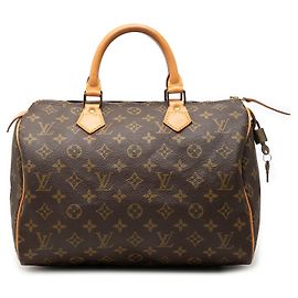 Brown Louis Vuitton Monogram Speedy 30 Boston Bag Brown