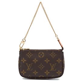Louis Vuitton Monogram Mini Pochette Accessoires Handtasche Braun Braun