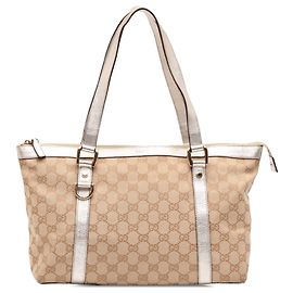 Gucci GG Canvas Abbey D Ring Tote Beige Beige