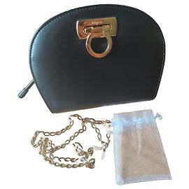 Salvatore Ferragamo Borsa a Tracolla Gancini Pelle Nera Nero