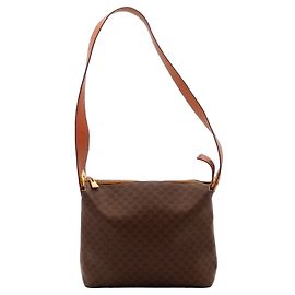 Céline Celine Schultertasche Macadam Muster Braun