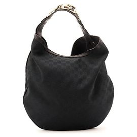 Sac hobo Gucci en toile monogramme GG Noir