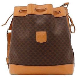 Céline Bolsa Bucket Celine Macadam Marrom Monograma