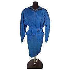 Thierry Mugler blue jacket and skirt set Blue