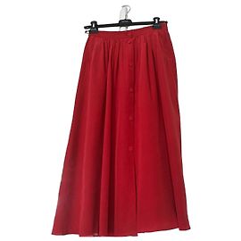 Autre Marque Falda larga de seda roja forte_forte 'Resort' Roja