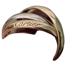 Anello Cartier Trinity in oro giallo, bianco e rosa Argento Stampa zebra Nocciola