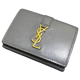 Autre Marque Portafoglio Monogram Saint Laurent YSL Grigio