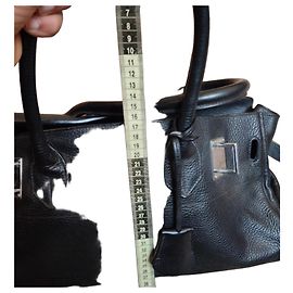 Hermès Birkin Handtasche Schwarz Narbenleder Schwarz