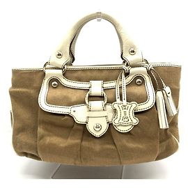 Céline Celine Boogie Bag Handbag Brown Cream