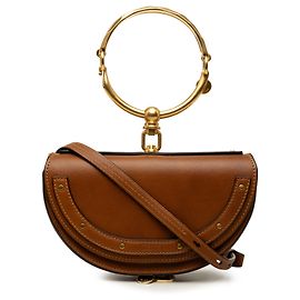 Sac Nile Chloé Mini en cuir de veau marron avec bracelet Marron