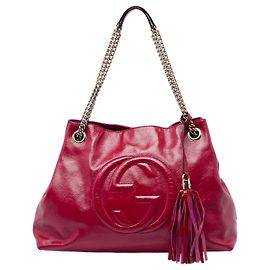 Gucci Soho Chain Tote aus Lackleder in Rosa, Größe Medium Pink Andere