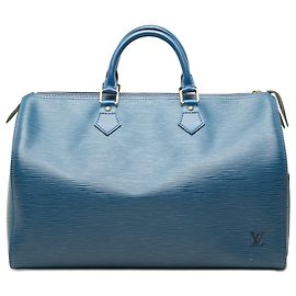 Louis Vuitton Blue Epi Speedy 35 Blau