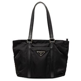 Bolso Tote Prada de Tessuto con ribetes de Saffiano Negro Negro