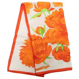 Foulard di seta Hermès White Les Pivoines 90 Altro
