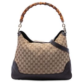 Bolso Gucci Diana de lona GG beige con asa de bambú Beige