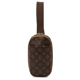 Louis Vuitton Brown Monogram Pochette Gange Castaño