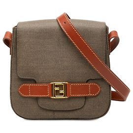Fendi Crossbody aus braunem FF-Canvas Braun Hellbraun
