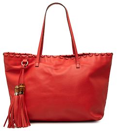 Tote tressada Peggy Gucci em couro de bezerro vermelho Vermelho