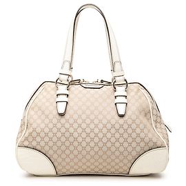 Céline Celine Beige Macadam Canvas Handbag Beige