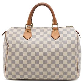 Louis Vuitton White Damier Azur Speedy 30 Branco