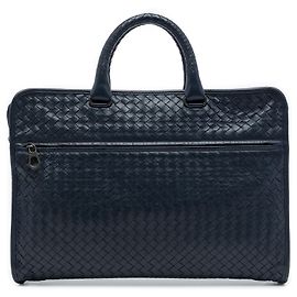 Bottega Veneta Black Nappa Intrecciato Briefcase Black