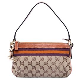 Borsa a tracolla Gucci in tela GG beige con banda Web Beige