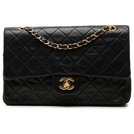 Chanel Black Medium Classic Lambskin Double Flap Noir