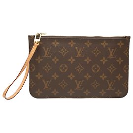 Louis Vuitton Brown Monogram Neverfull Pouch Braun