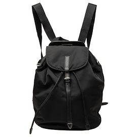 Sac à dos Prada en Tessuto avec garnitures en Saffiano noir Noir