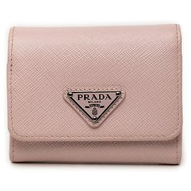 Portafoglio piccolo Prada Pink Saffiano Trifold Rosa
