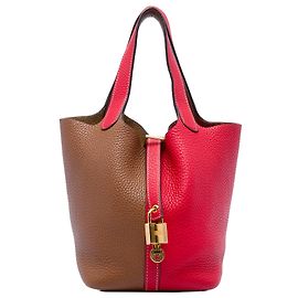 Hermès Red Clemence Picotin Lock 18 Casaque Roja