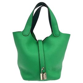 Hermès Hermes Picotin Lock Clemence MM Vert