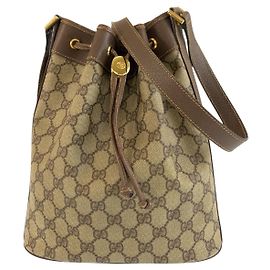 Bolsa de Ombro Gucci GG Supreme Marrom Bege