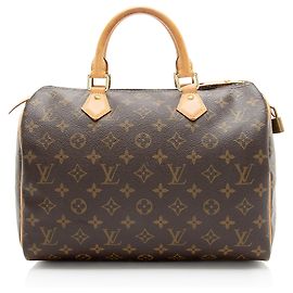 Louis Vuitton Monogram Canvas Speedy 30 Satchel Brown
