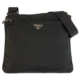 Pochette Prada em Tessuto com logótipo triangular Preto
