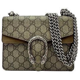 Bolsa Gucci Dionysus GG Supreme Mini Marrom Bege