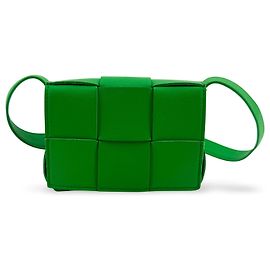 Bottega Veneta Cassette Maxi Intrecciato Leather Extra Mini Vert