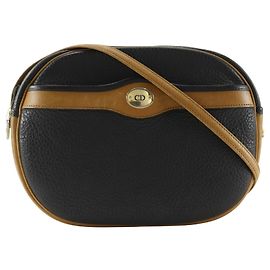 Bolsa de ombro Christian Dior CD em couro Preto