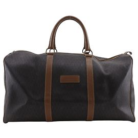 Christian Dior Vintage Duffle Honeycomb Coated Canvas Large Marron