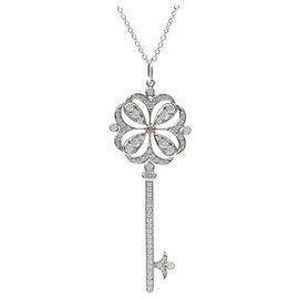 Autre Marque Collar Tiffany Key de diamantes Plata Dorado