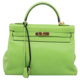 Hermès Hermes Kelly Green Gulliver mit Gold Hardware 32 Grün