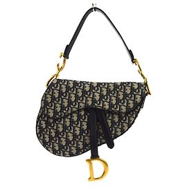 Christian Dior Saddle Oblique Canvas Mini Navy blue