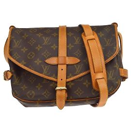 Louis Vuitton Saumur Monogram Canvas 30 Castaño