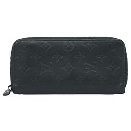 Louis Vuitton Zippy Monogram Shadow Leather Vertical Schwarz