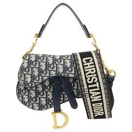 Christian Dior Saddle Oblique Canvas Mini Beige