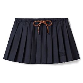 Miu Miu Mini saia plissada azul marinho Azul escuro
