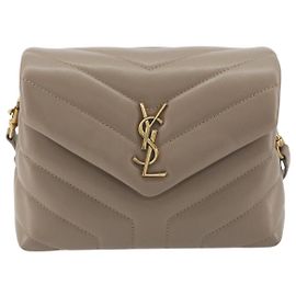 Autre Marque Saint Laurent Loulou Puffer Quilted Leather Small Beige