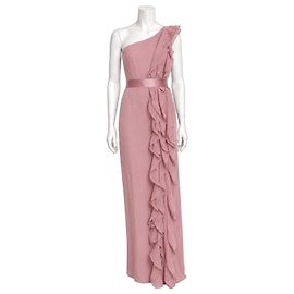 Vera Wang Abito da sera Regency Long rosa monospalla Rosa